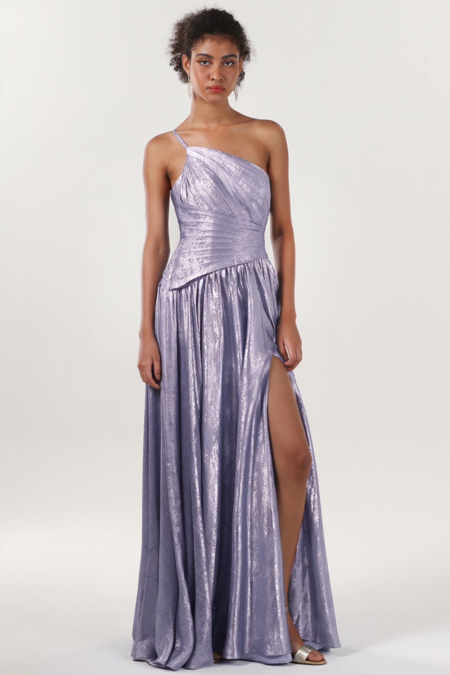 A-line Maxi Metallic Formal Dress CS0650