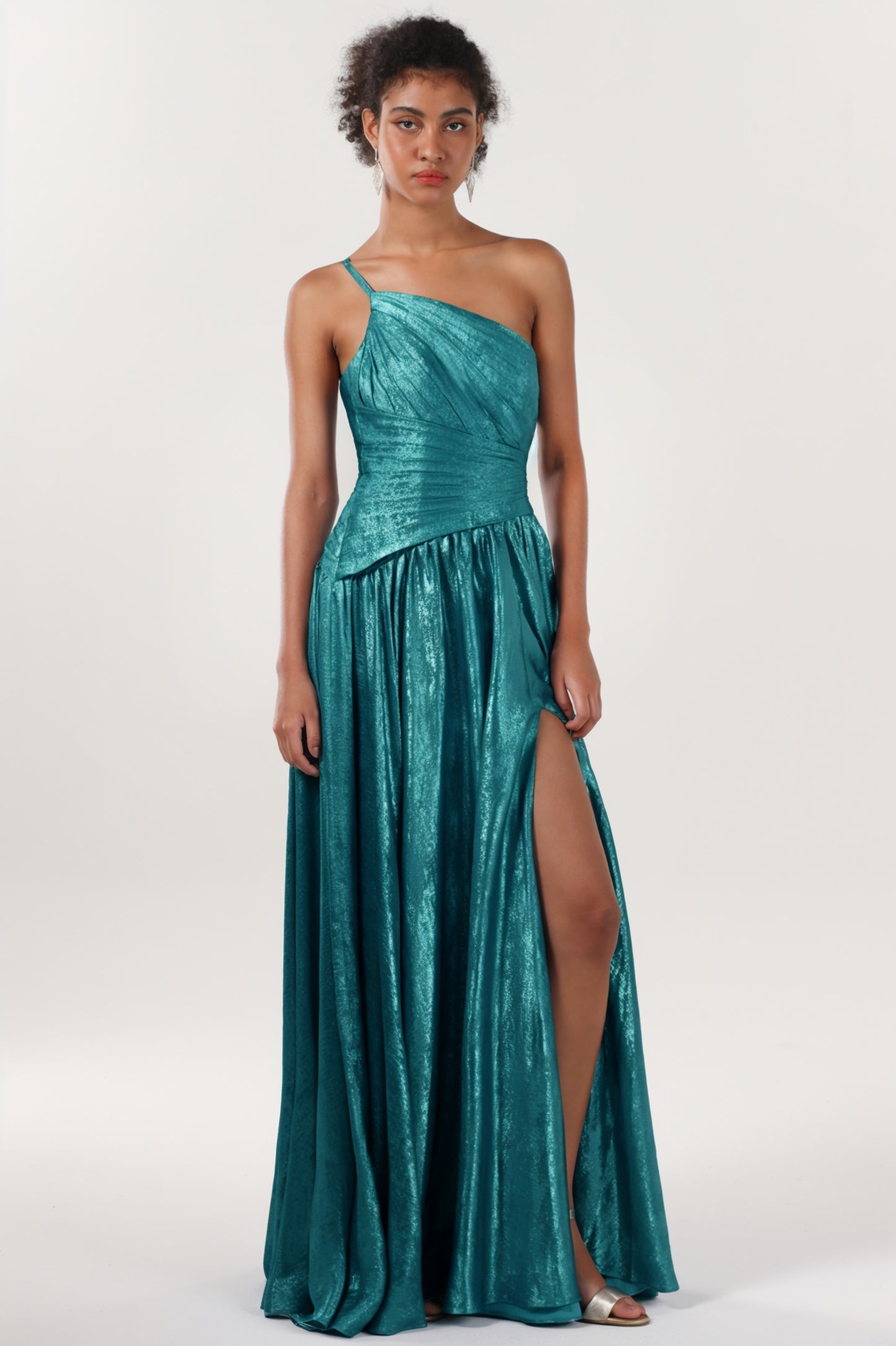 A-line Maxi Metallic Formal Dress CS0650