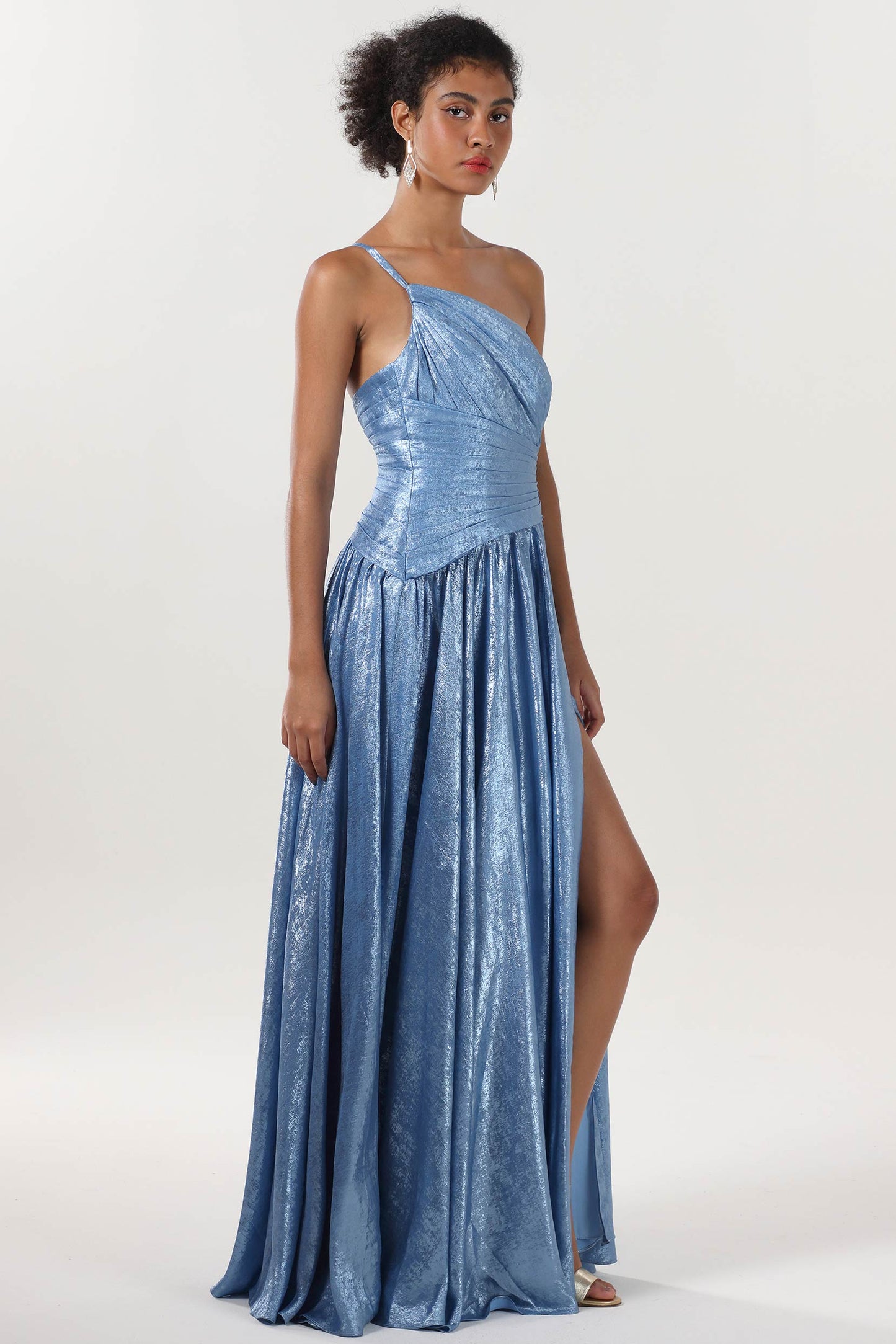 A-line Maxi Metallic Formal Dress CS0650