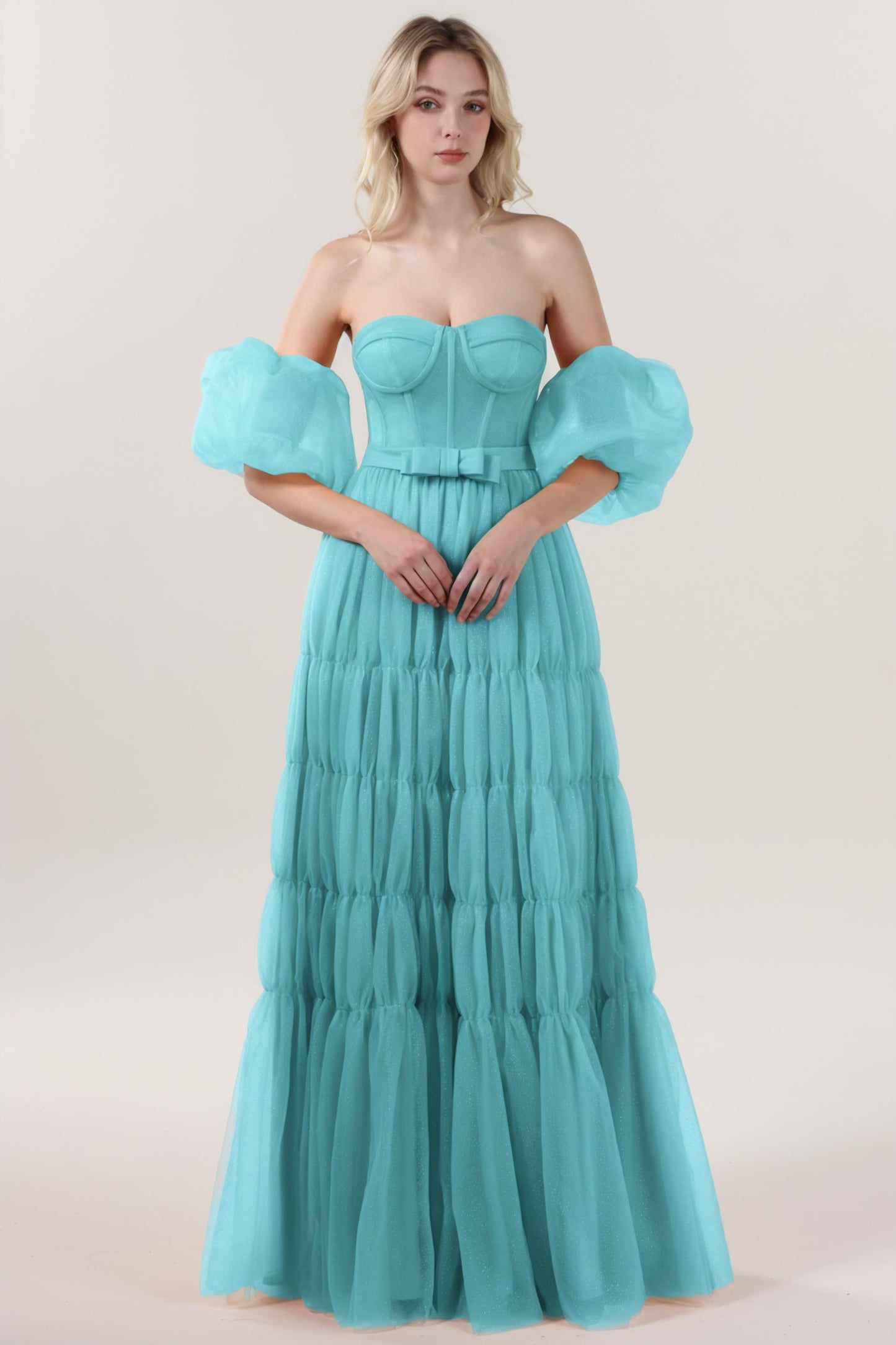 A-Line Maxi Tulle Formal Dress CS0661