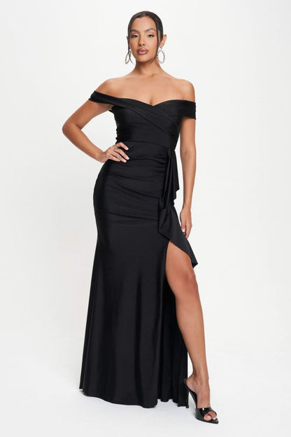 Sheath-Column Floor Length Nylon Spandex Dress CS0678