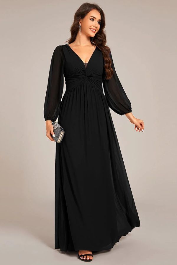 A-Line Maxi Chiffon Dress CS0681