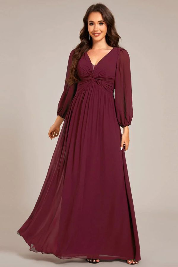 A-Line Maxi Chiffon Dress CS0681