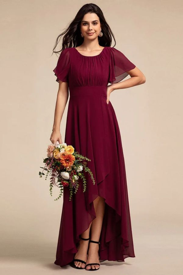 Asymmetrical Maxi Chiffon Dress CS0684