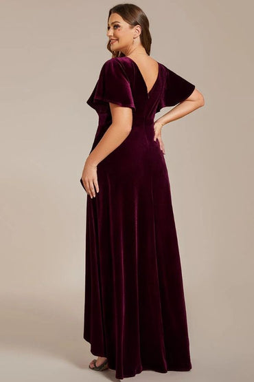 A-Line Maxi Comprises Velvet Dress CS0691