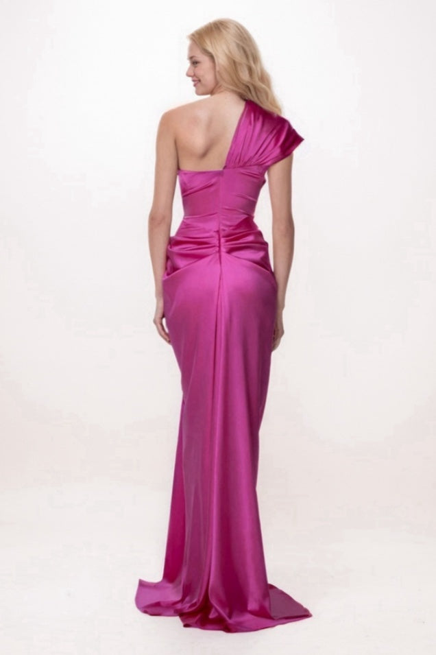 Mermaid Sweep-Brush Train Elastic Silk like Satin Prom Dress CS0696