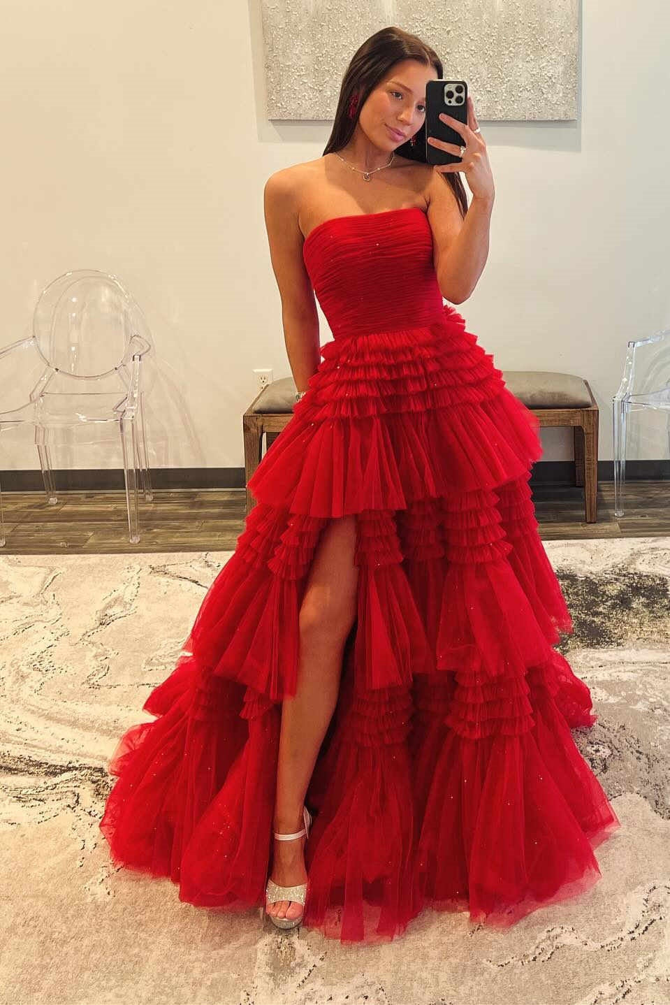 Ball Gown Court Train Tulle Prom Dress CS0700