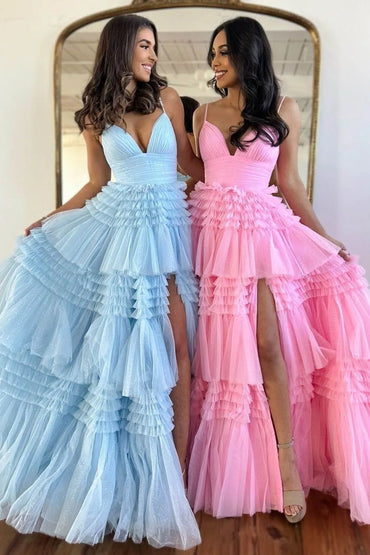 Ball Gown Sweep-Brush Train Tulle Prom Dress CS0702