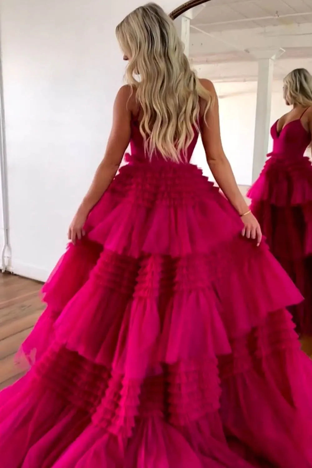 Ball Gown Sweep-Brush Train Tulle Prom Dress CS0702