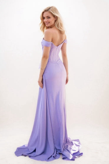 Trumpet-Mermaid Sweep-Brush Train Knitted Fabric Prom Dress CS0707