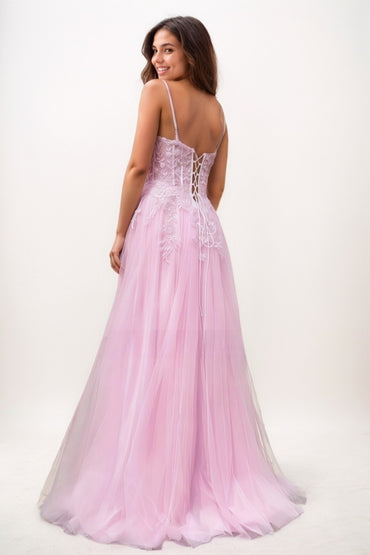 A-Line V-Neck Silk Like Satin Prom Dresses CS0764