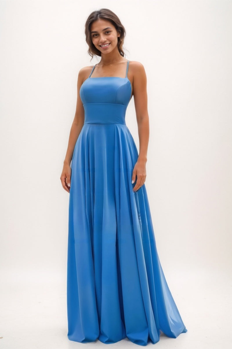 Classic A-Line Spaghetti Straps Chiffon Prom Dresses CS0768