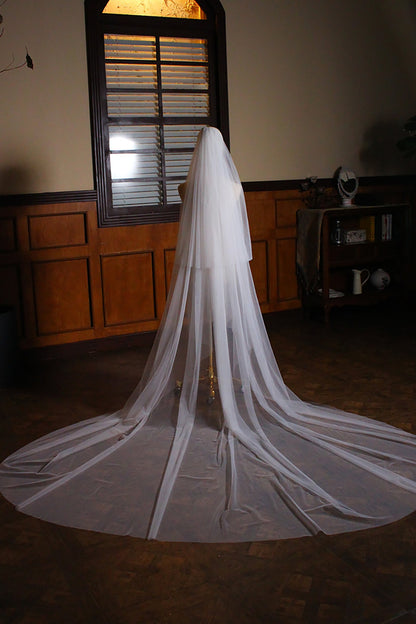 Two-tier Cut Edge Tulle Cathedral Veils with CV0322