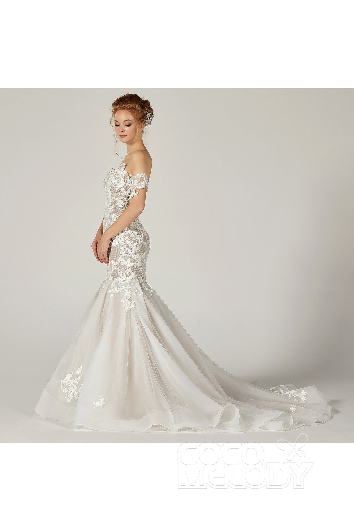 Trumpet-Mermaid Court Train Tulle Wedding Dress CW2121