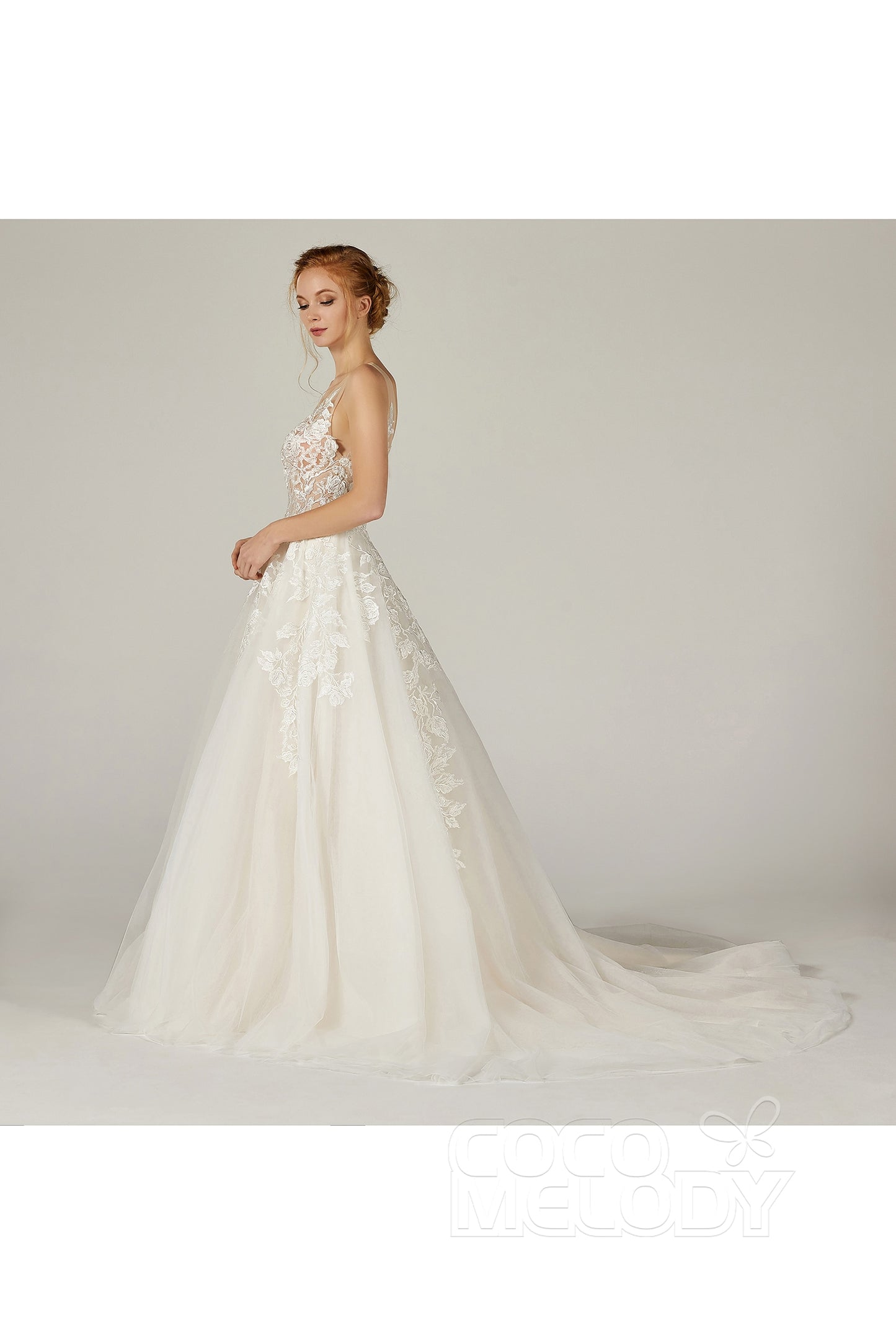 A-Line Court Train Tulle Wedding Dress CW2290