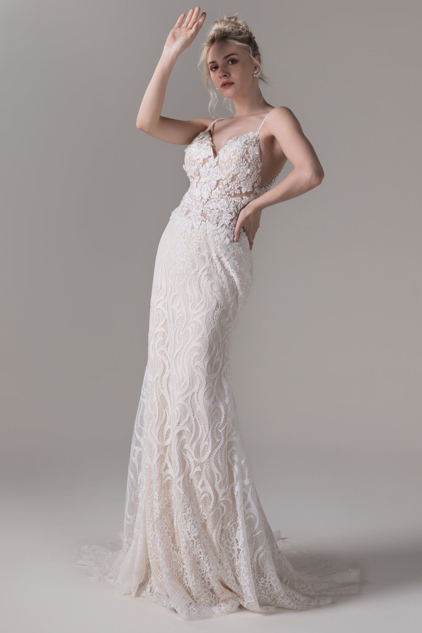 Trumpet-Mermaid Court Train Lace Wedding Dress CW2787CR