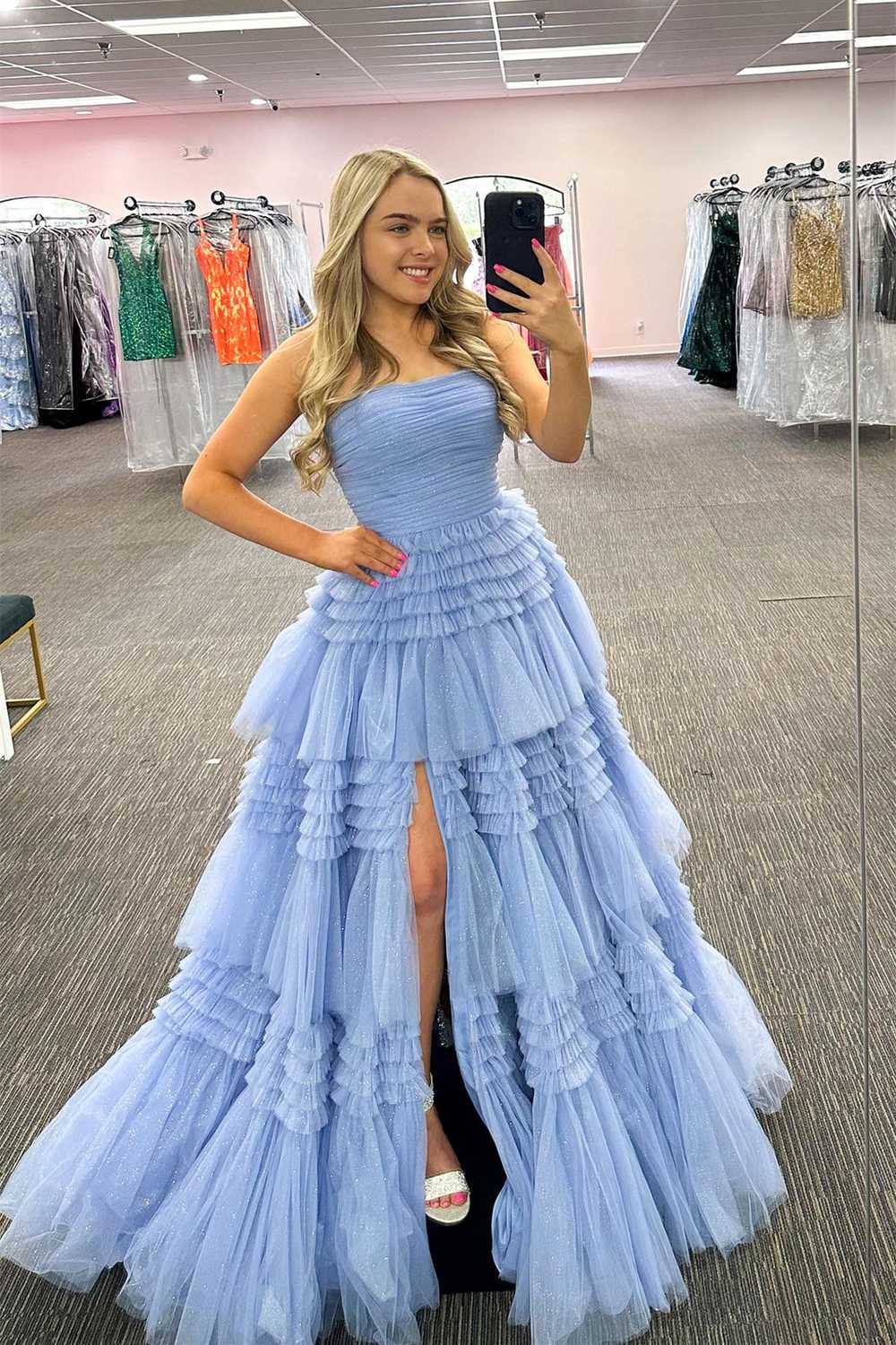 Ball Gown Court Train Tulle Prom Dress CS0700