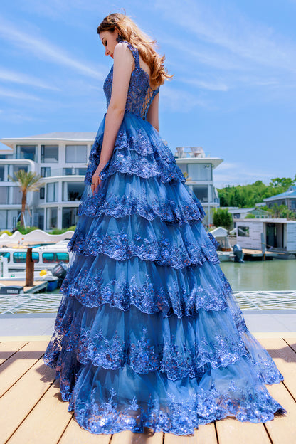 Ball Gown Sweep-Brush Train Tulle Prom Dress CS0481