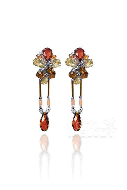 Fashion Alloy Wedding Earrings with Jewel HG18015