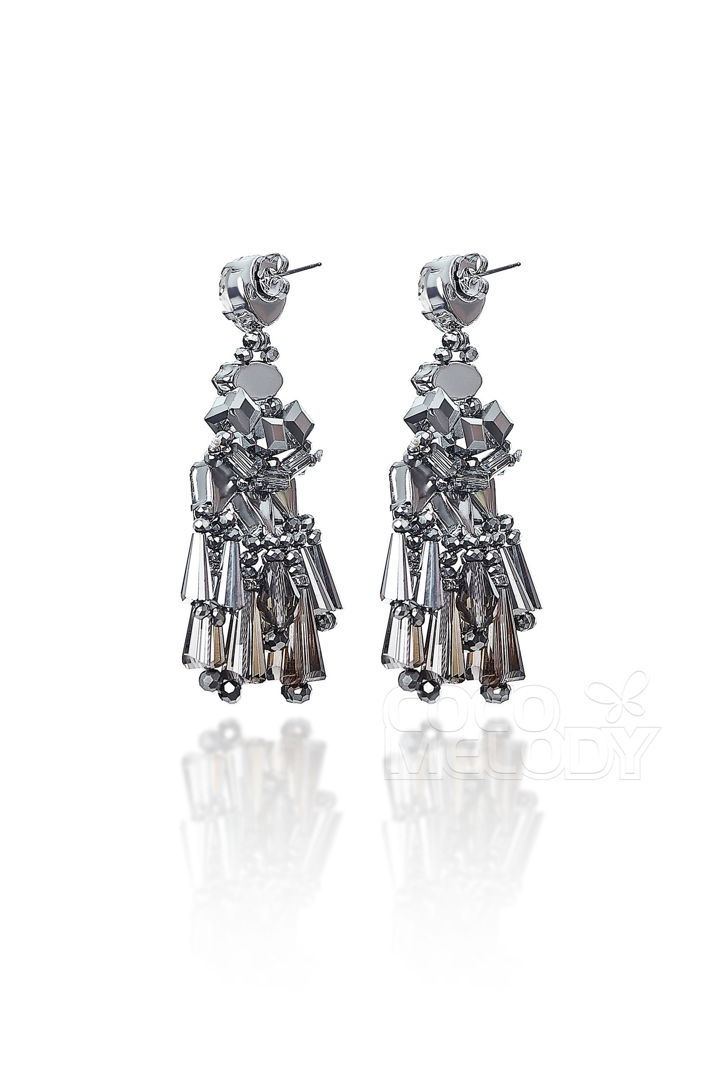 Modern Alloy Wedding Earrings with Jewel HG18017