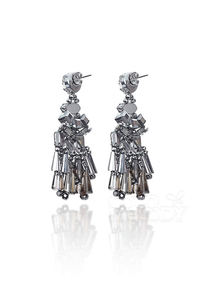 Modern Alloy Wedding Earrings with Jewel HG18017