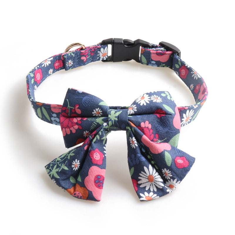 Floral bow skirt dog collar 652042201776