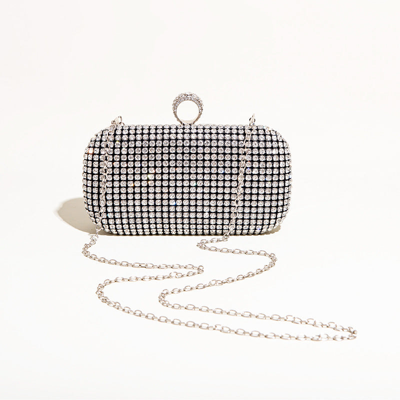 Hand diamond-encrusted dinner bag Hand bag chain small square bag 689059915170