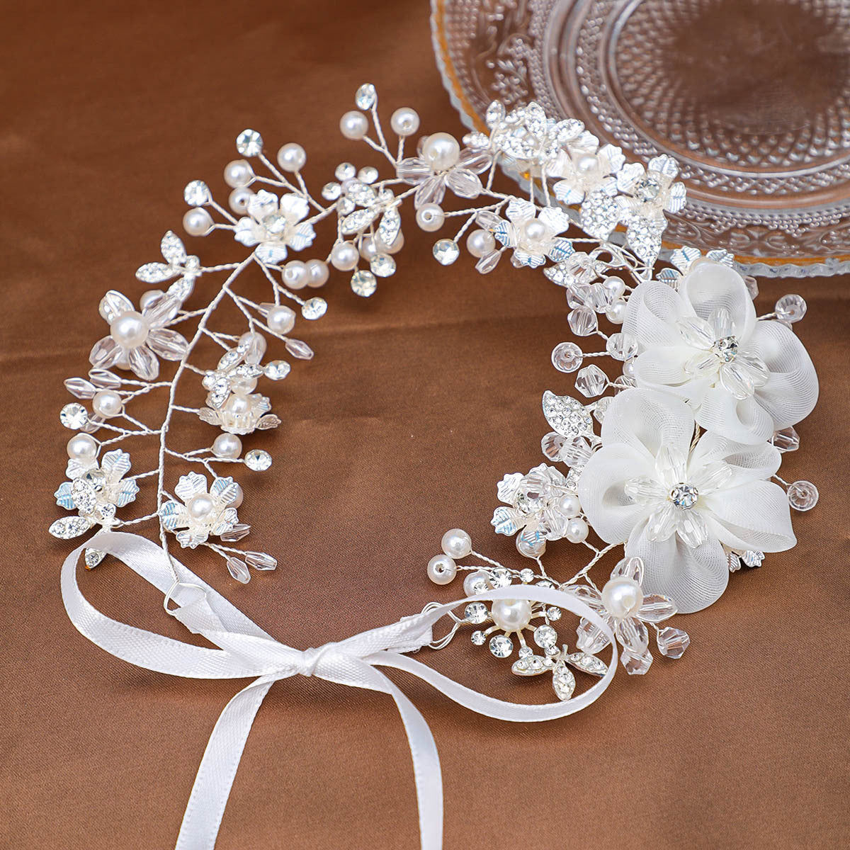 Bridal headband Pearl show headband wedding Headpieces 778654613241