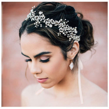 Explosive white handmade Crystal Tiara Bridal garland Hair accessories Pearl headband Headpieces  692378900508