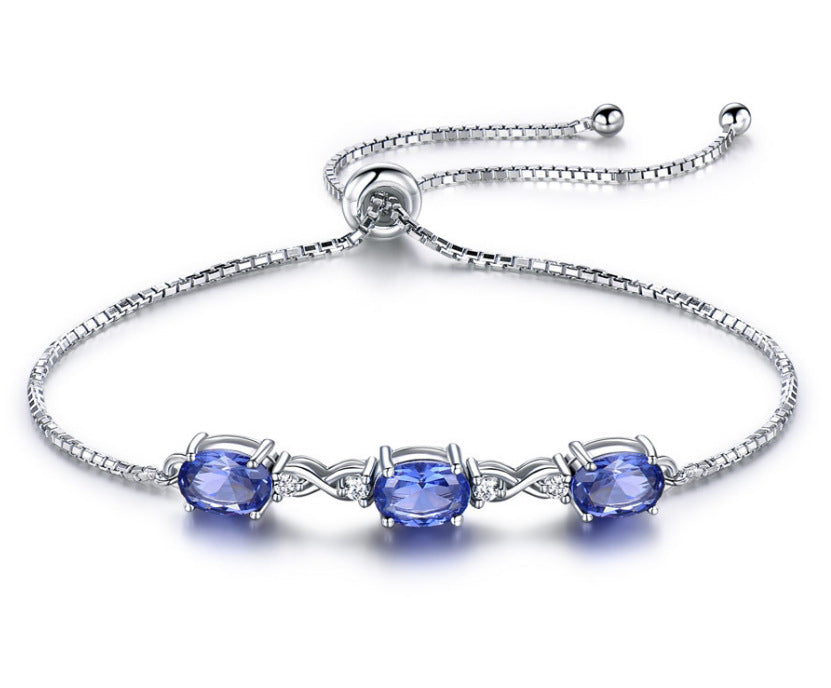 Sky blue topaz adjustable bracelet 615508967871