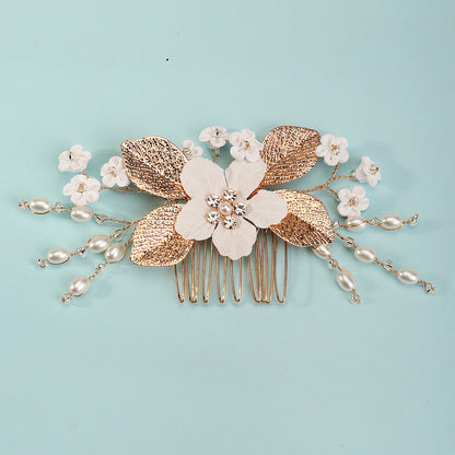 Bridal headwear Hairpin comb Wedding party wedding photo hairpin white polymer clay flower hair comb  768293185702