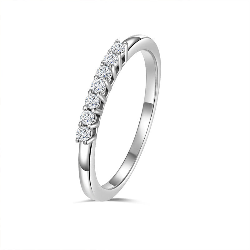 Moissanite fashion 7 diamond row ring 823765172667