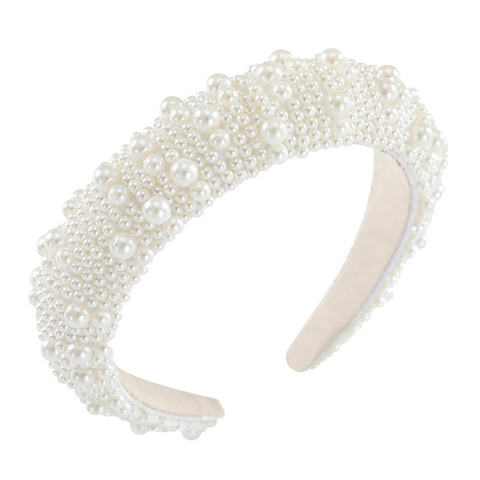 High-end white pearl cute princess headband 739617757642