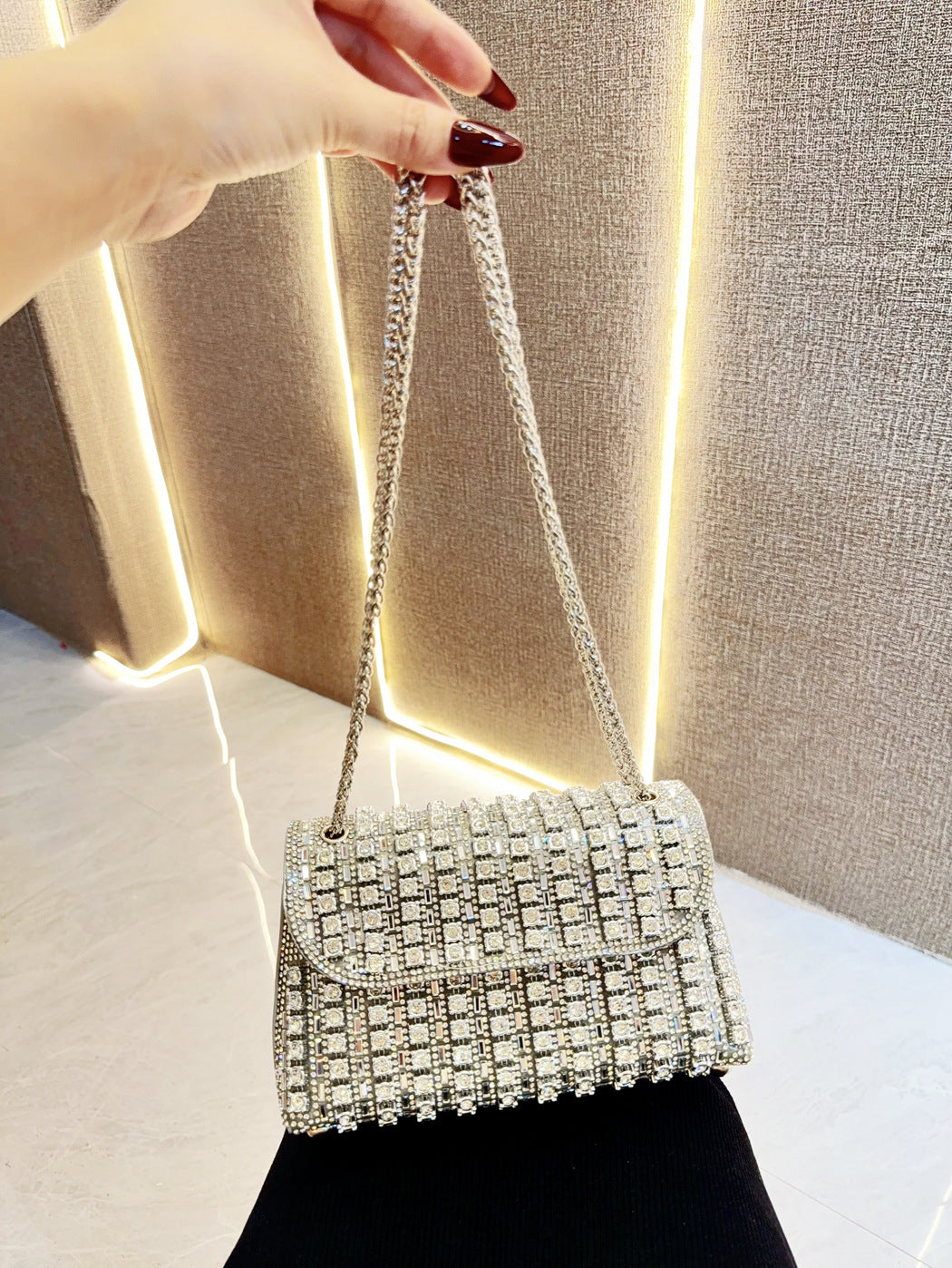 Vintage underarm bag Stylish rhinestone small bag Shoulder Bag Crossbody dinner bag 777753447631