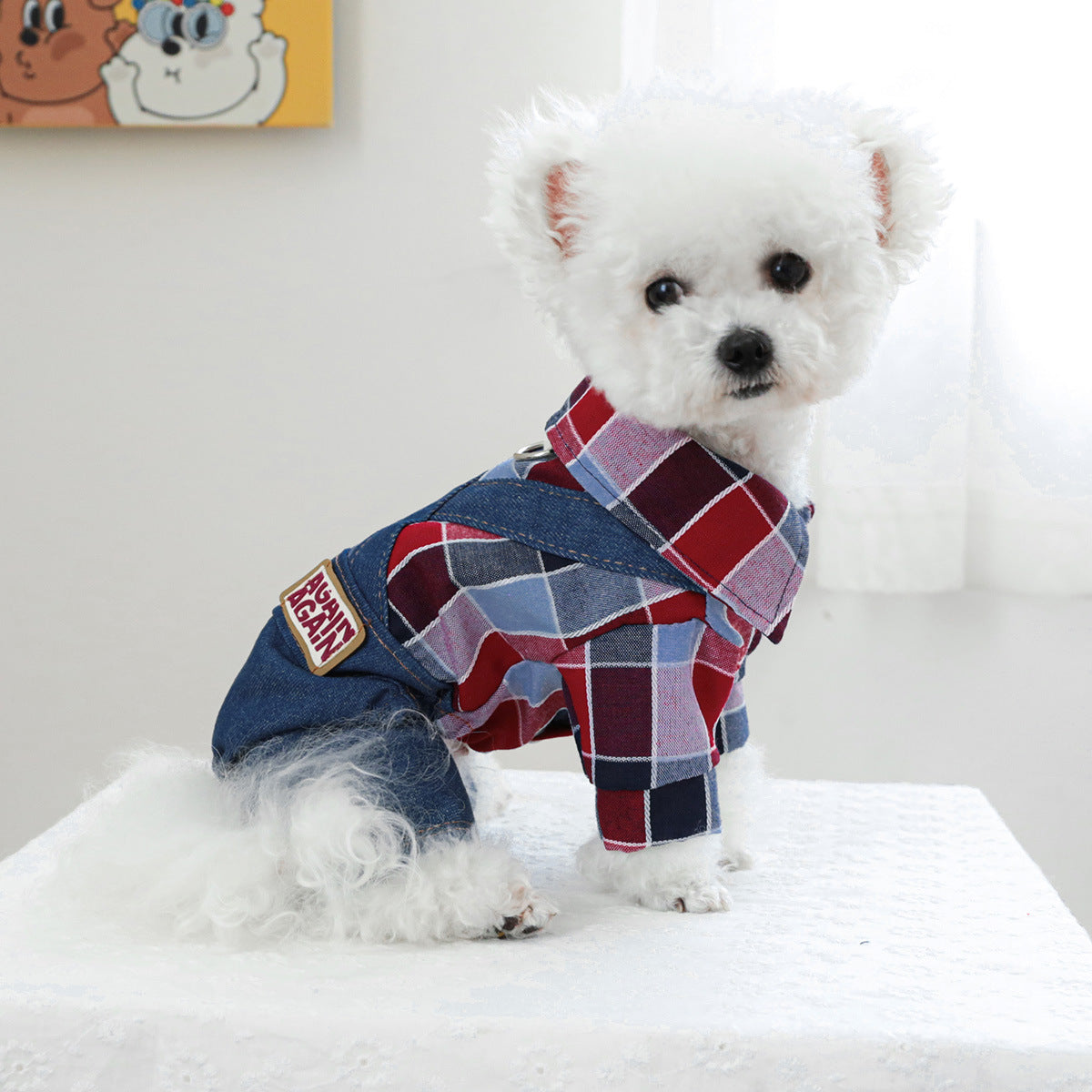 Pet Clothing Dog Cat clothing Handsome cowboy rider overalls 815972395405