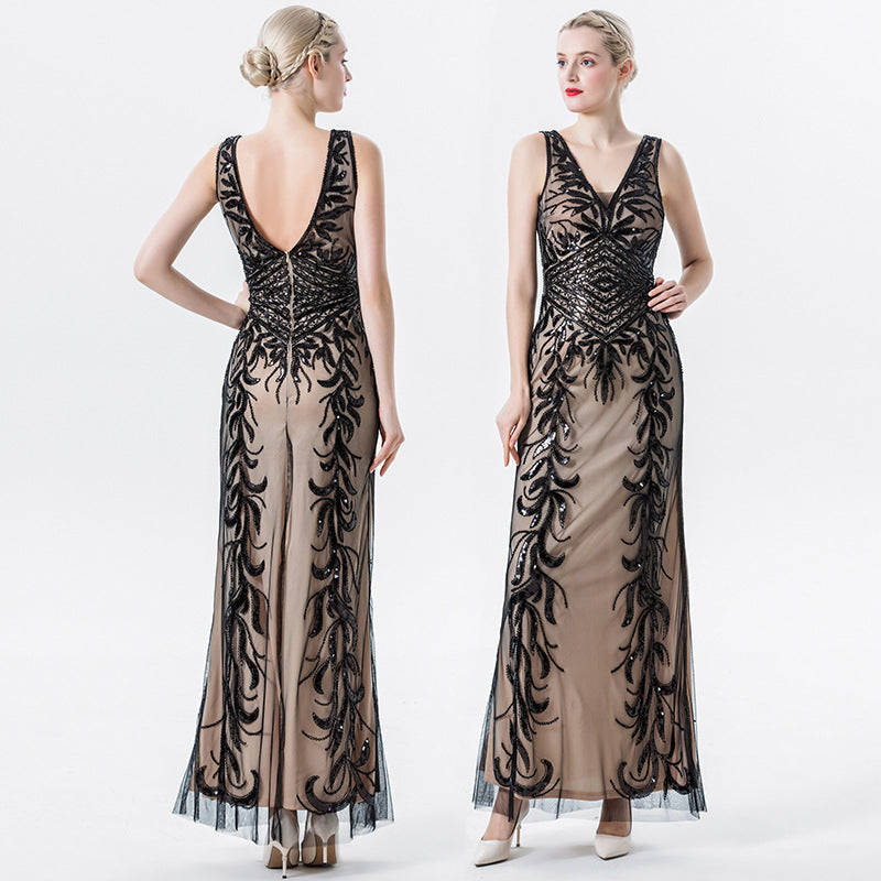 Sheath-Column Floor Length Sequined Lace Dress 669906125997