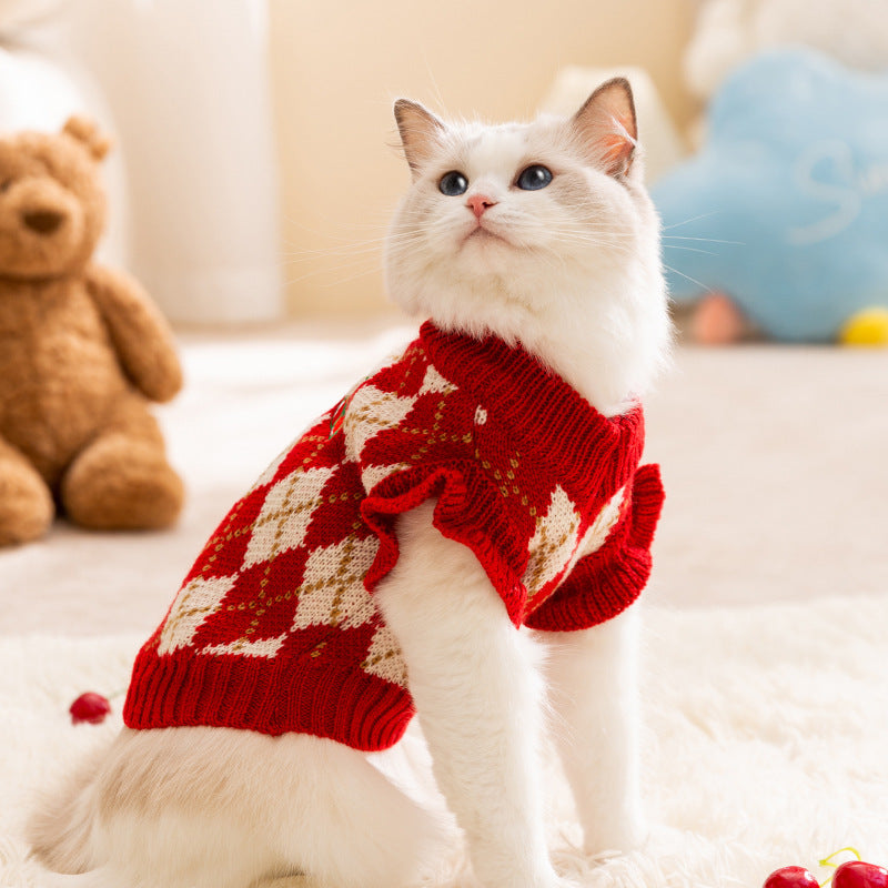 Winter pet clothing sweater thickened to keep warm 851190882336