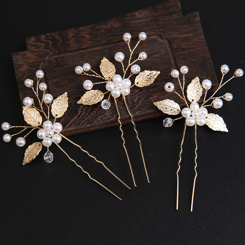 Pearl bridal hairpin Headpiece Hair pin Wedding accessories  set of 3  686678591615