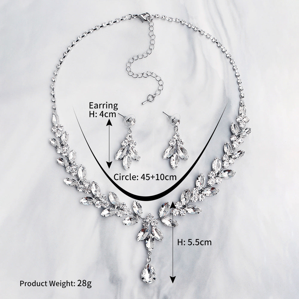 Bridal Accessories Exquisite Wedding accessories Luxury rhinestone necklace earrings 763389834646