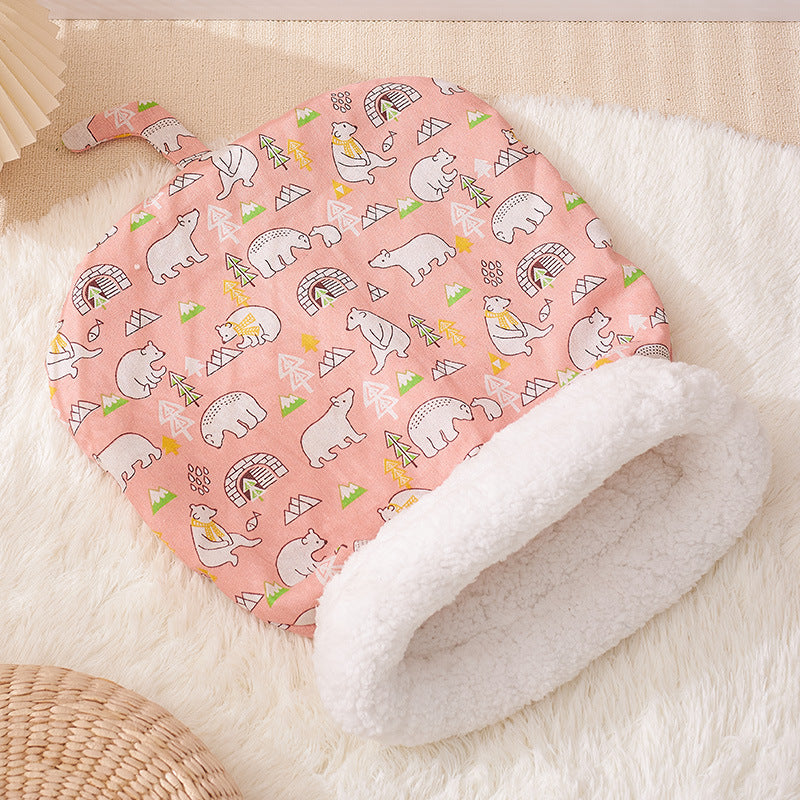 Winter warm enclosed cat bed Cat sleeping bag pet supplies 847107730999