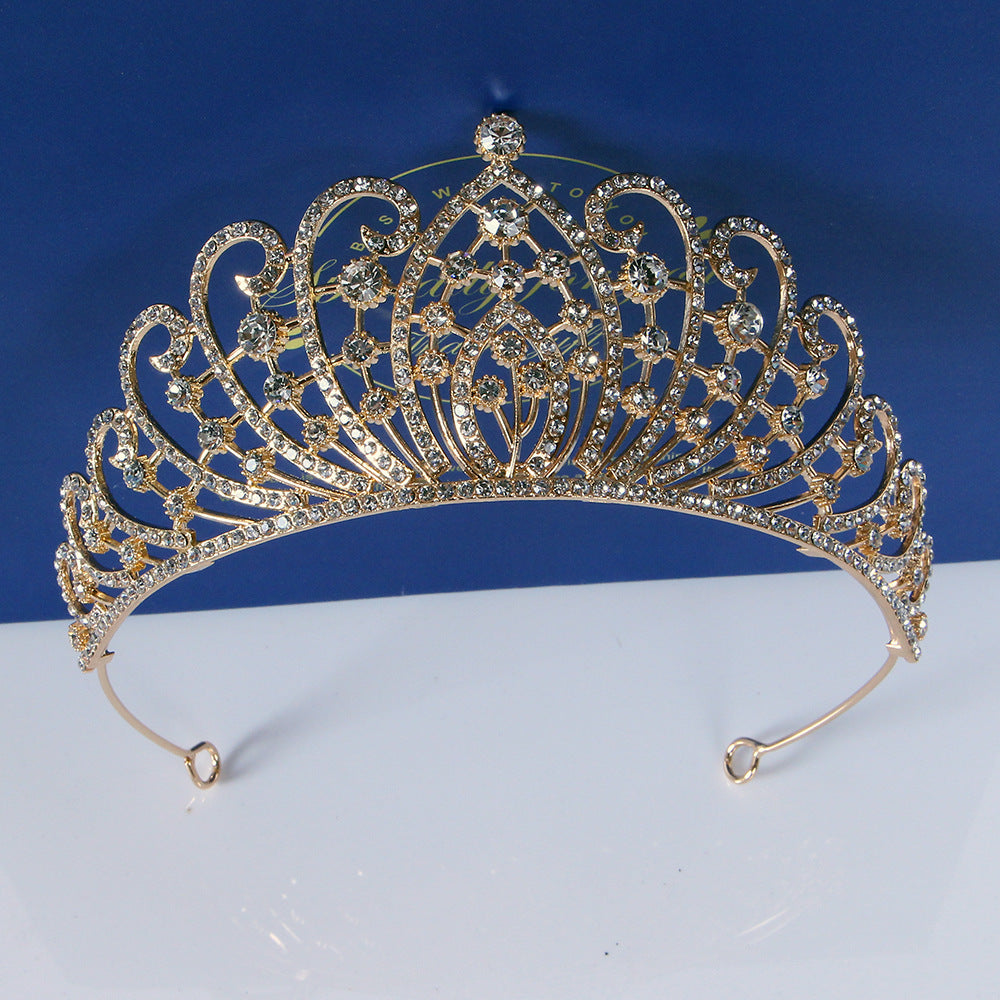 Bridal Crown Tiara Alloy Thick Silver Gold Crown Princess Bridal wedding accessories 650390631349