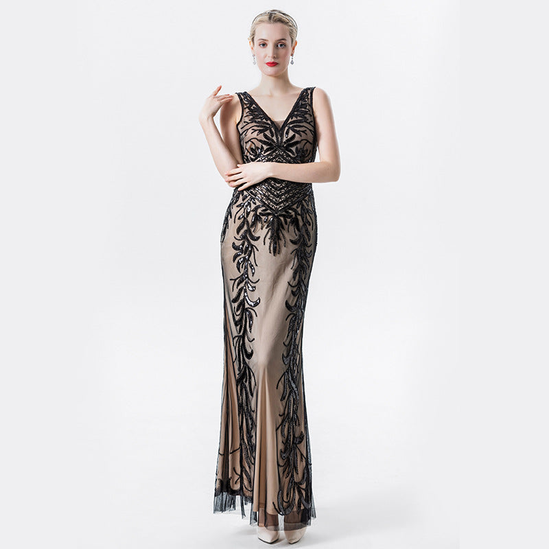 Sheath-Column Floor Length Sequined Lace Dress 669906125997