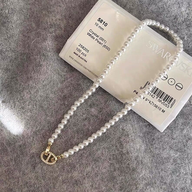 Pearl necklace sweater chain choker collarbone chain  748784777293