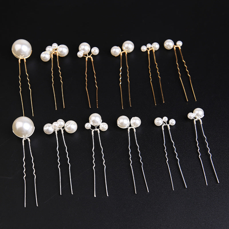 U-shaped Pearl Brida Hairpins 6 piece 684476301257