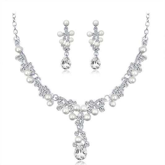 Bridal Necklace set Wedding matching earrings necklace jewelry two-piece jewelry set 574810894603