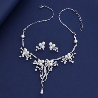 Jewelry set Pearl Necklace Earrings Bridal wedding dress Dinner dress jewelry set 803869863410