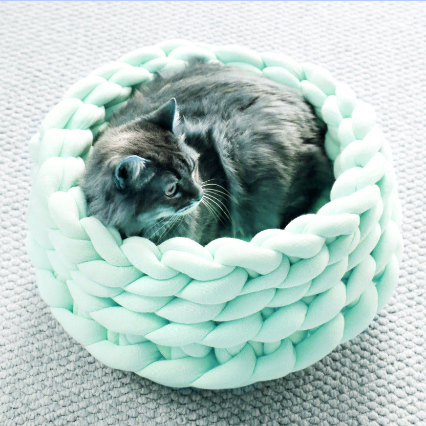 Hand-woven pet cat nest with cored cotton wool thread 651699753076