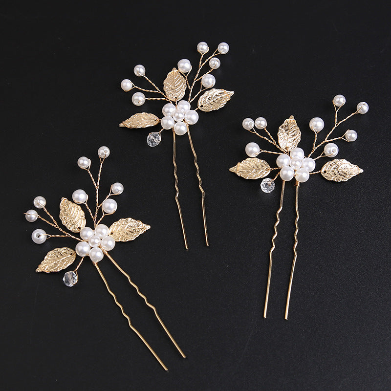 Pearl bridal hairpin Headpiece Hair pin Wedding accessories  set of 3  686678591615