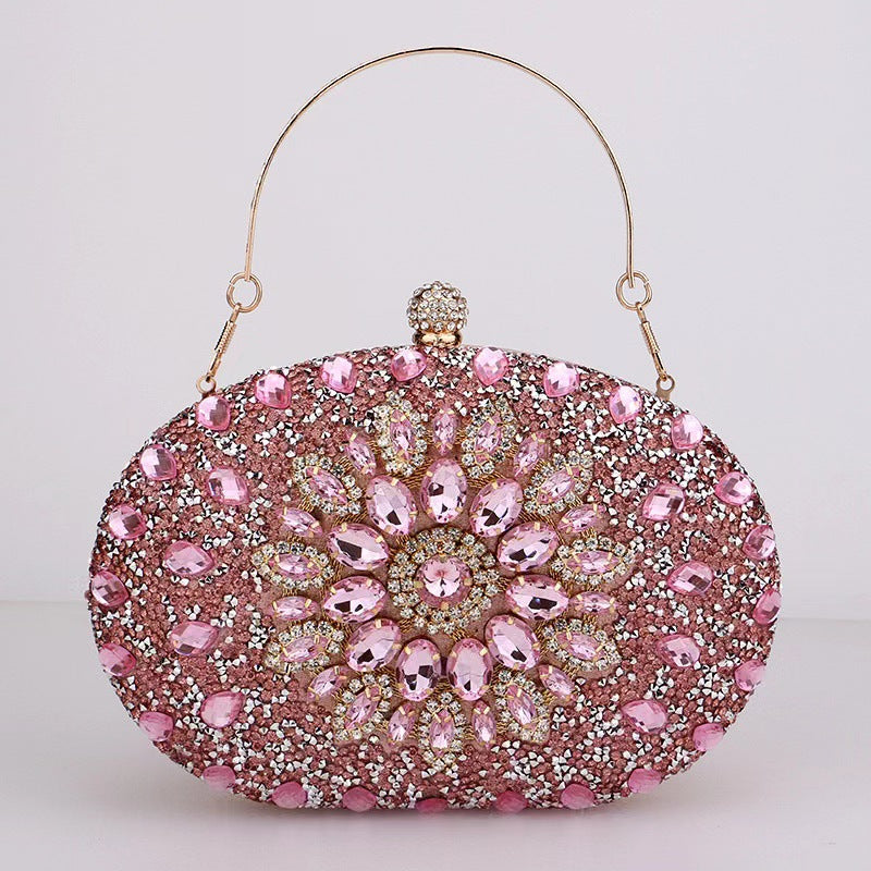 Shell full of diamonds glitter glass rhinestones wedding banquet dinner bag 736519933092