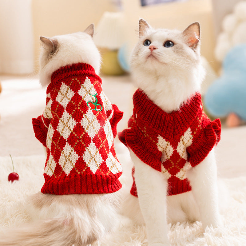 Winter pet clothing sweater thickened to keep warm 851190882336